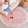 Baby Play Mat Nursery Carpet Bedroom Round Rug Cute Bedside Rugs Tassel Carpets Children Room Decor Floor Mats