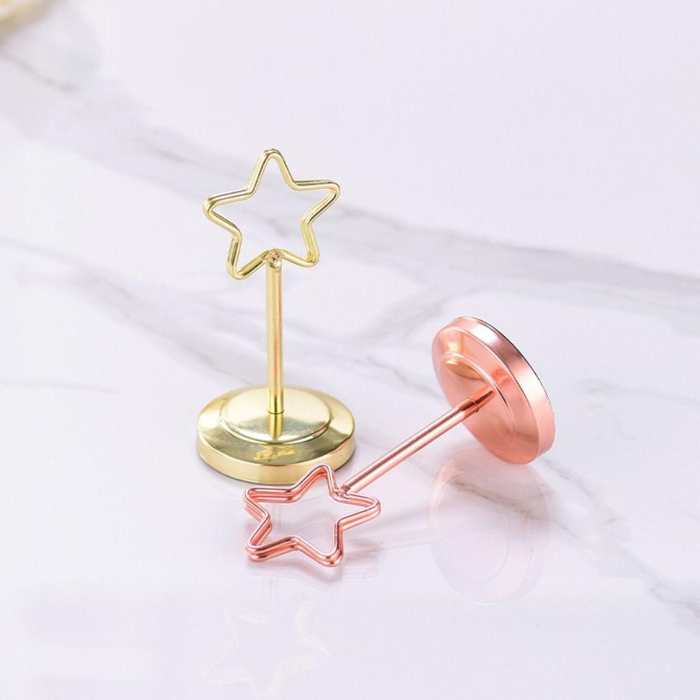 Stainless Steel Photo Clip Pentagram Card Holder New Note Clamp  Party Supplies