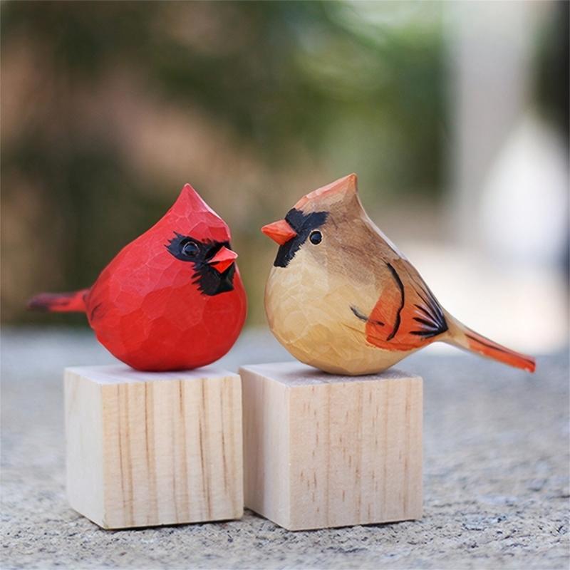 Resin Bird Decoration Hand-Carved Bird Figurine Hand-Painted Sculpted Resin Birds Statues 1PC