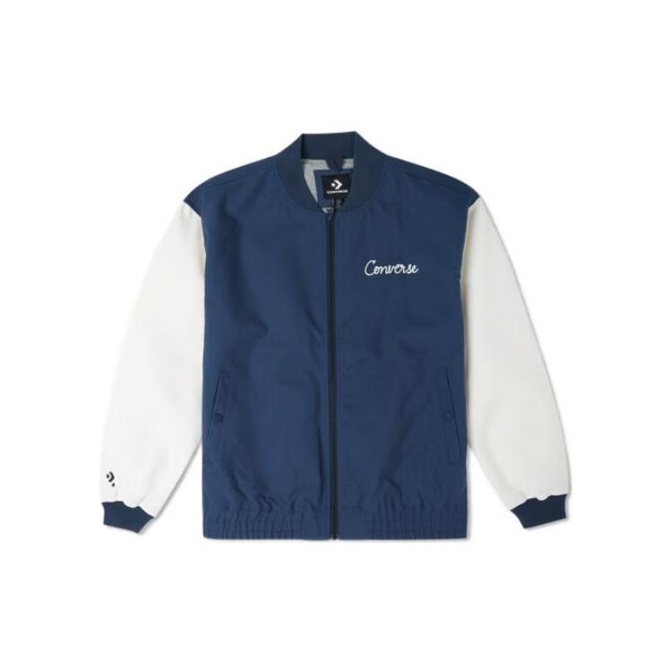 Converse Jackets Men s Blue V Neck Moderate Other 10025514-A02 S