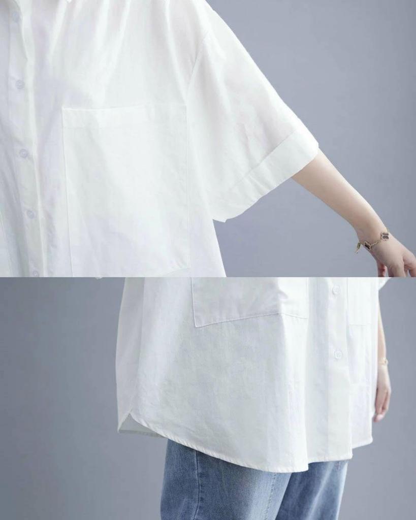 This White Tunic Is Perfect for Its Long Length Provides Coverage While Offering a Relaxed The Sleeve Long Shirt Is an Oversized Shirt Suitable for
