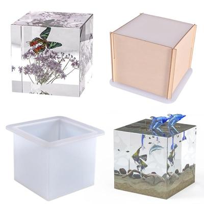 Clear Silicone Cube Molds Large Deep Square Epoxy Resin Mold Transparent Silicone Molds for Resin Casting DIY Jewelry Making