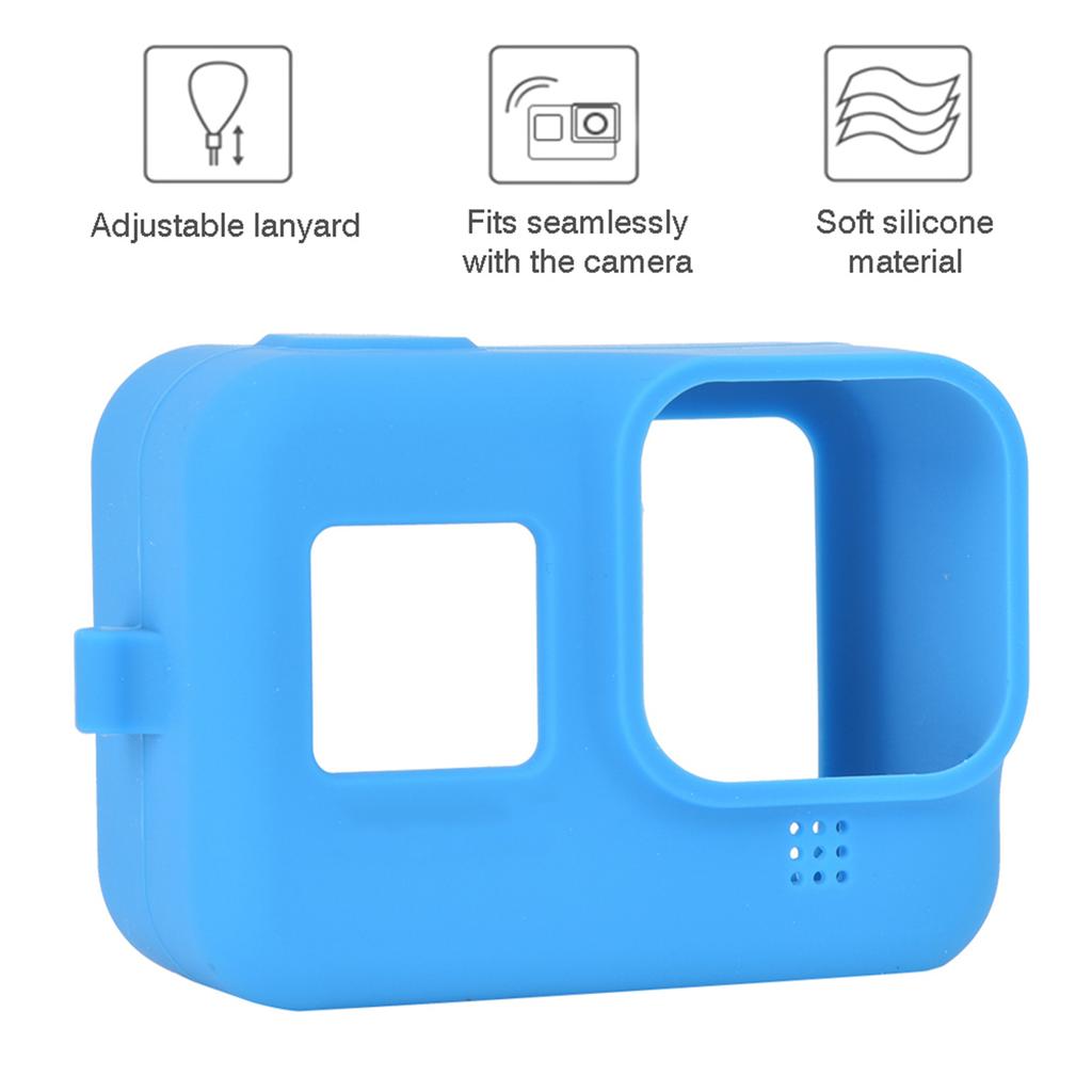 Silicone Anti Fall Protective Cover Case Accessory for 8 Action Camera(white )