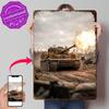 Tank Firing On a Battlefield D Printed Texture Poster Personalized Wall Art Retro Metal Tin Signs for Decor Room Custom Plate