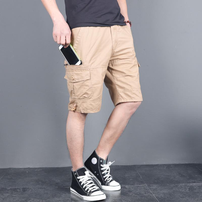 Men Summer Cargo Shorts With Multiple Pockets And Zipper For Casual Urban Style