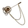 Steampunk Zahnrad Brosche Anstecknadel mit Metallkette Gothic Vintage Schmuck Abzeichen