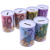 1Pc Euro Dollar Money Box Safe Cylinder Piggy Bank Banks For Coins Deposit Boxes