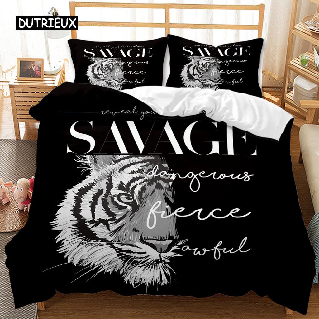 Soft Comfortable Double Queen King Animal Exotic Style Boys 3D Printed Black Wolf Size Polyester Qulit Quilt