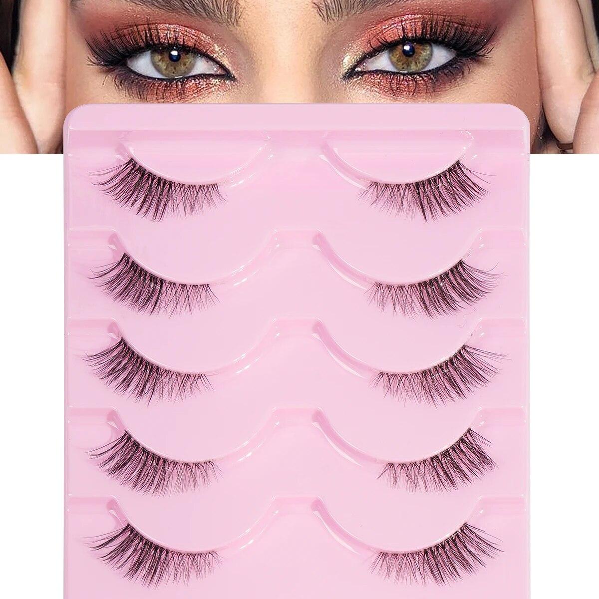 

MAGEFY 5 пар полунакладных ресниц Manga Lashes Soft Natural Cat Eye Ressins Makeup Tool Extension Clear Band Ressions