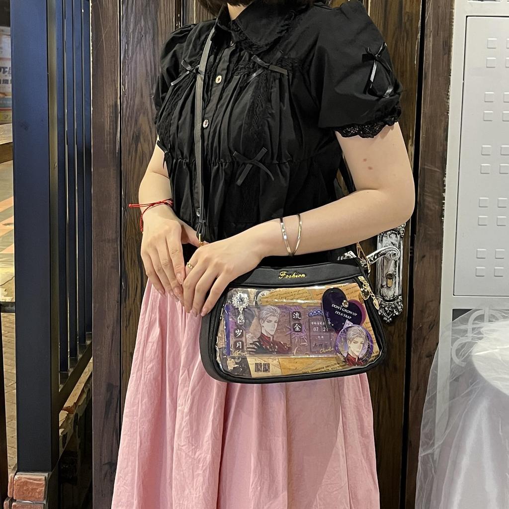 Ita Bag Shoulder Ita Bag Small Ita Bag Adult Oshikatsu Bag Ita Bag Mini Ita Bag Shoulder Bag Handbag Black White Leather Style Stylish Cute Oshikatsu