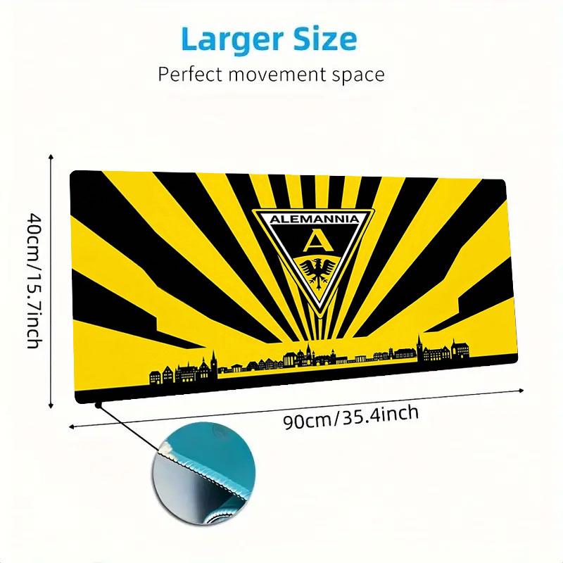 Alemania Football Crest Large Size Mouse Pad Large Gaming Table Cushion Nonslip Laptop Tablet Big Mousepad Xxl Mat Mini Pc Playmat With Lock Edge
