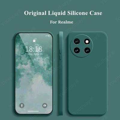 Folyékony Szilikon Tok Realme 11 4G-hez Borító Realme 11 Coque Funda Eredeti Folyékony Szilikon Puha Hátlap Realme 11 4G