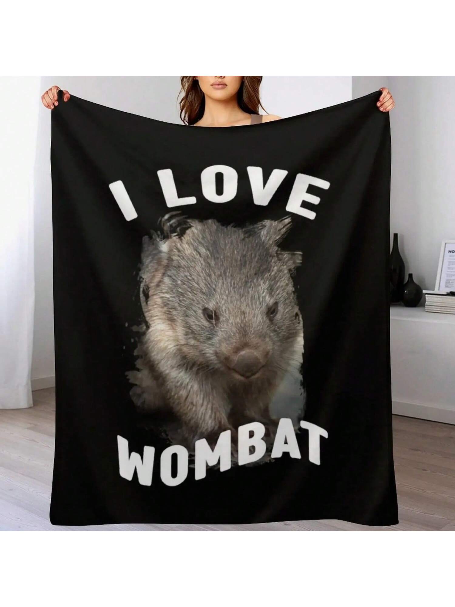 

Australian Wombat Cute Wombat Wombat Throw Blanket Flannel Fabric Furry Anime Large Blankets 75X95CM серый