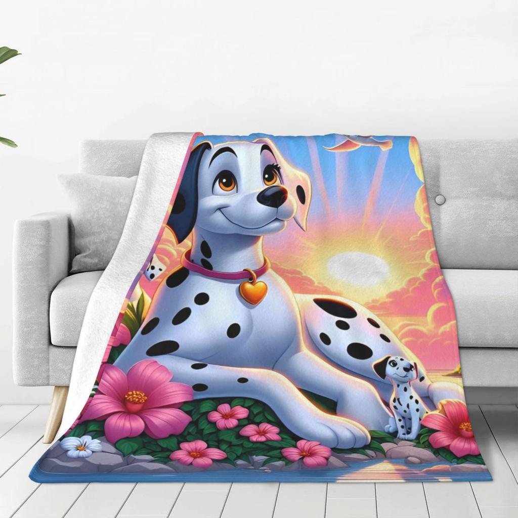 Super Soft Blankets Camping 101 Dalmatians Throw Blanket Flannel Bedspread For Living Room Comfortable Sofa Bed Cover