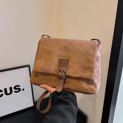 Borsa a spalla retrò coreana in camoscio per donna – Messenger versatile per la primavera e a tracolla casual