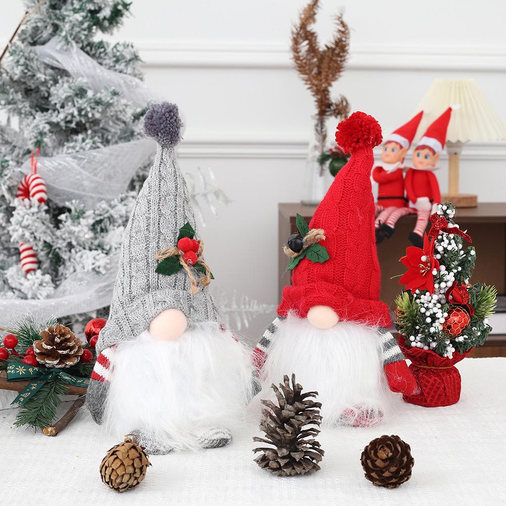Rudolph Luminous Knitted Hat Gnome Doll - Glowing Christmas Ornament