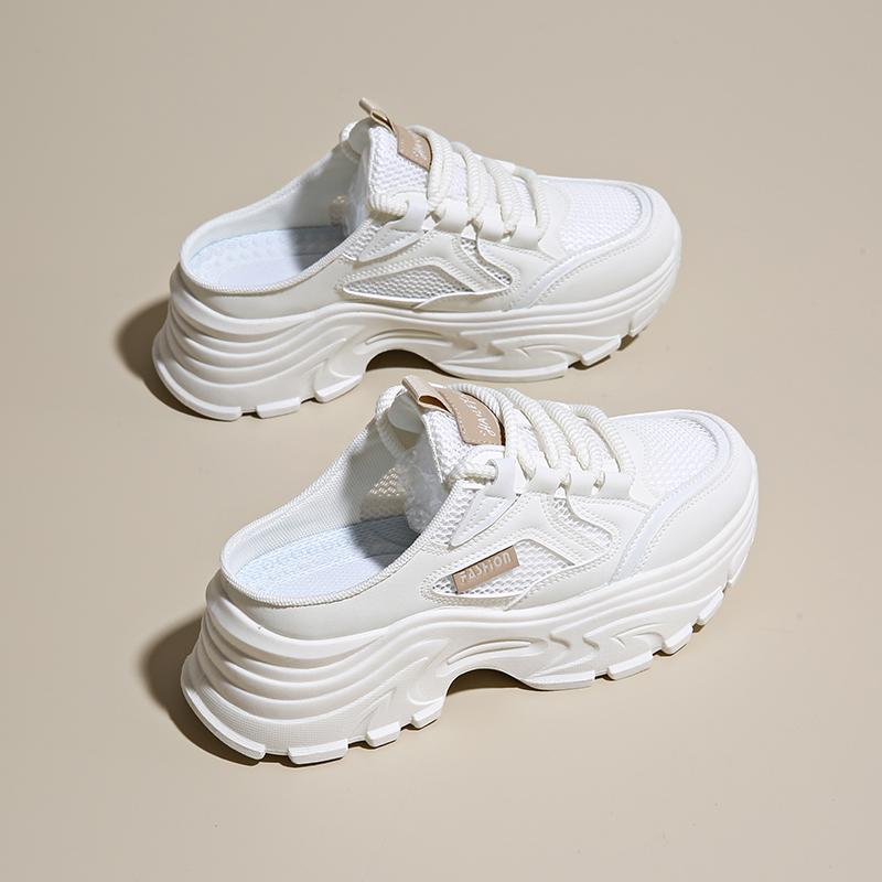 

Модные женские сетчатые мюли на танкетке CRLAYDK, модные слипоны, летние удобные лоферы, повседневные туфли без задника для отдыха и ходьбы 35