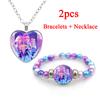 Kpop Demon Hunters Bracelets + Necklace Jewelry Set 2pcs Female Fashion Necklace Chain Pendants Accessories Girl Party Gift Toy