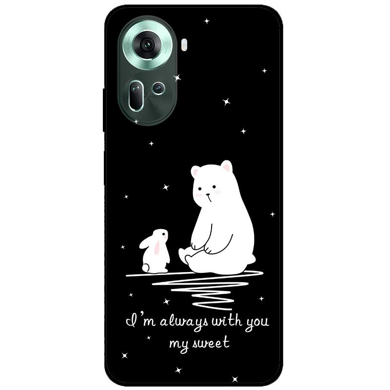 

Phone Case For Oppo Reno 11 5G Transparent Coque Cute Bear Soft Silicone Protective Back Cover Shell For Oppo Reno11 Funda Capa OPPO Reno11
