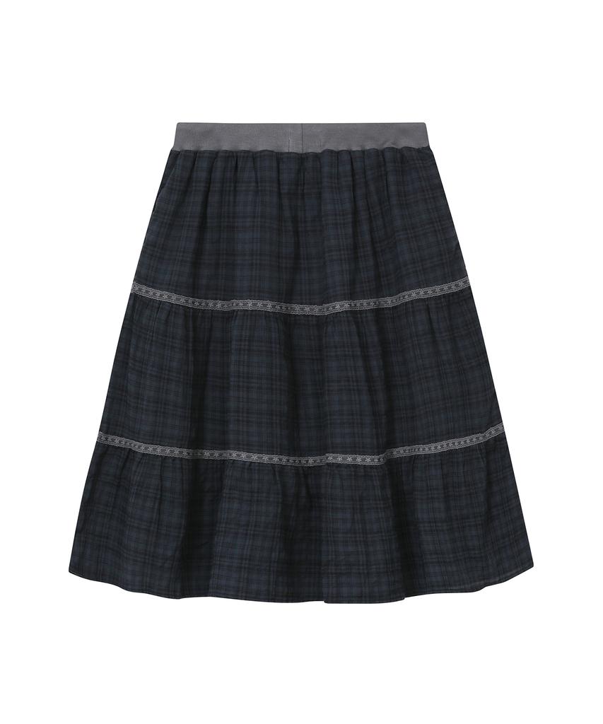 Baup Vintage Check Skirt [Navy]