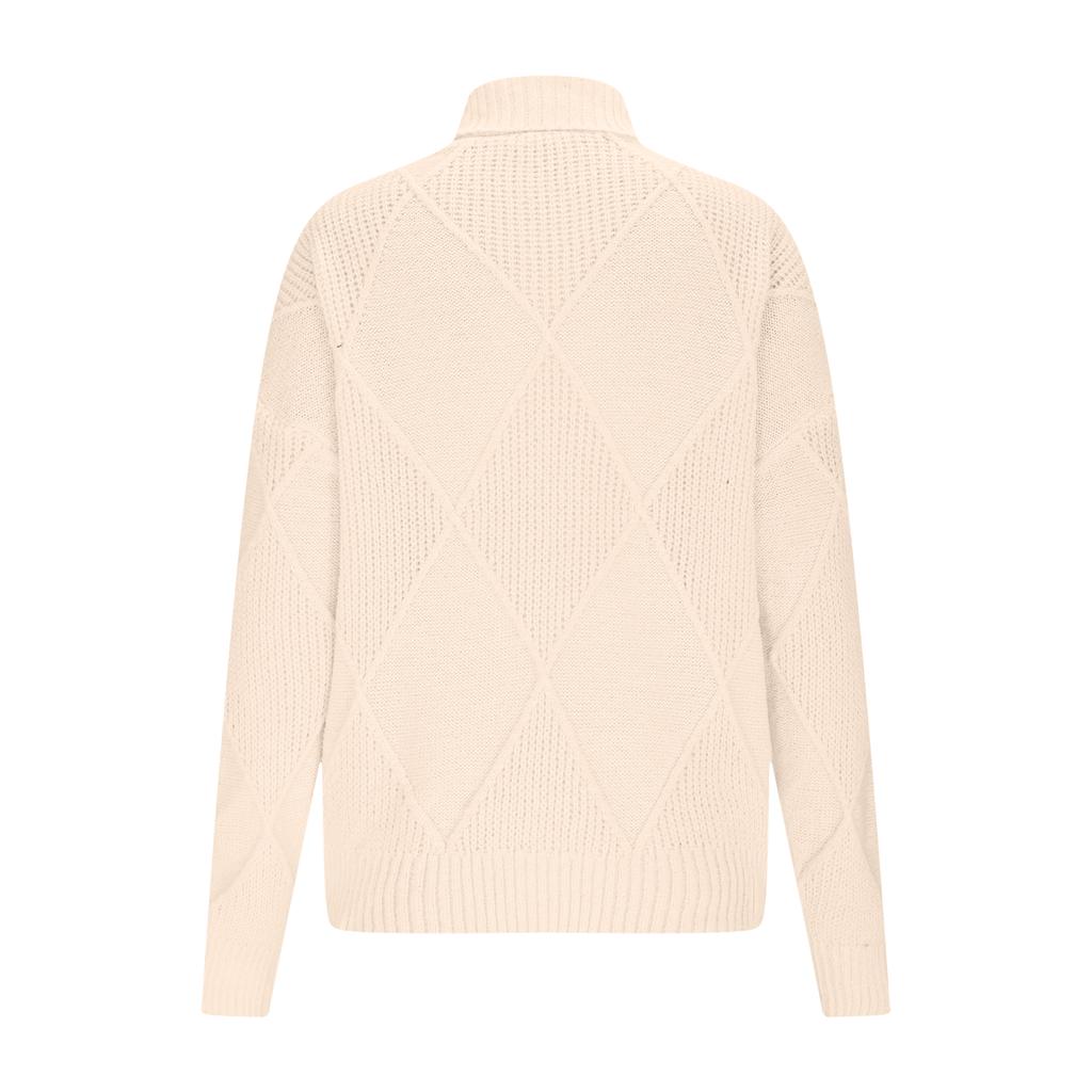 Women's Solid Color High Neck Knitted Top, Casual Commuting Loose Sweater