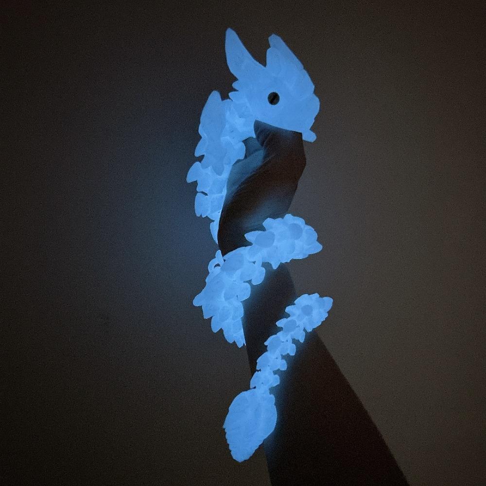 Glow In The Dark 3D Printed Horned Dragon Simulation Dragon Ornament Dragon Figurine  Home Decor