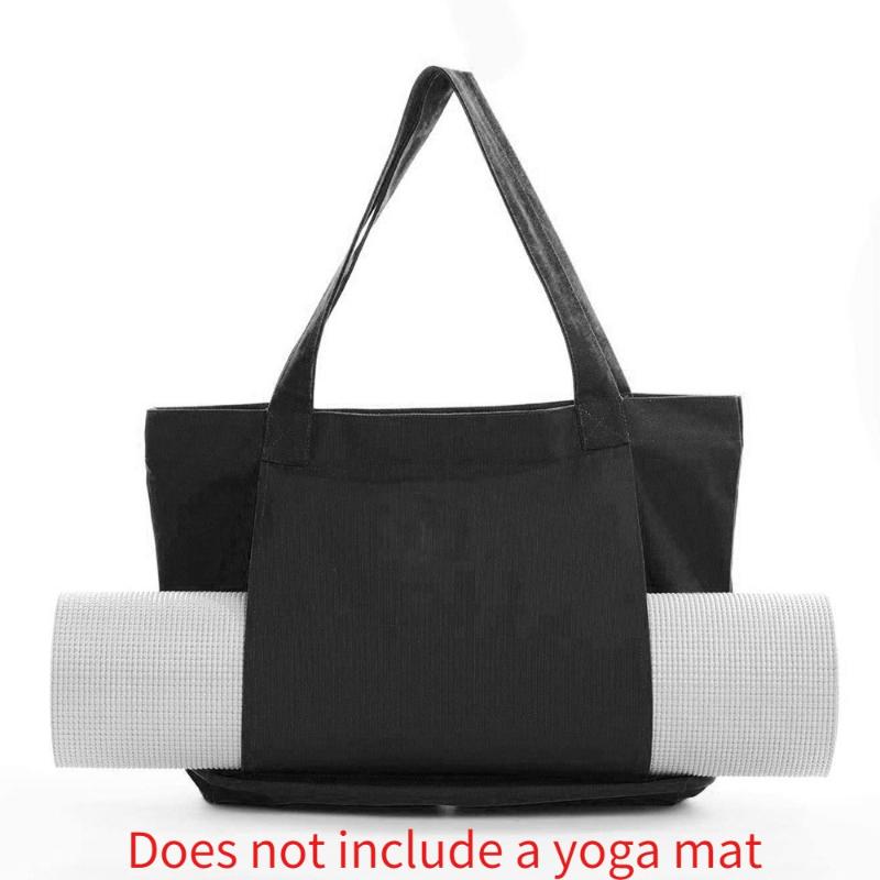 1pc Yoga Bag Yoga Mat Storage Tote Large Capacity Portable Canvas Storage Bag for Fitness Pilates Outdoor Exercise