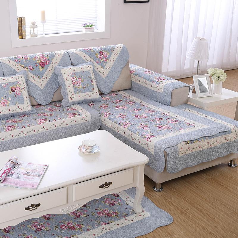 Cotton Quilted Couch Mat Four Seasons Non-Slip Fabric Summer Universal Seat Cushion Leather Sofa Cover For Living Room Decorate
