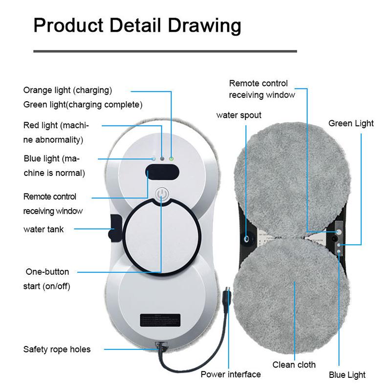 Fully Automatic Window Cleaning Robot Water Spray Intelligent Electric Brush Magnetic Brushless Motor Car Glass Washer