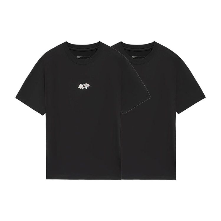 Li Ning SS22 Sakura Collection Solid Color Round Neck Casual Short Sleeve T-Shirt Unisex Tops Black AHSS917-3