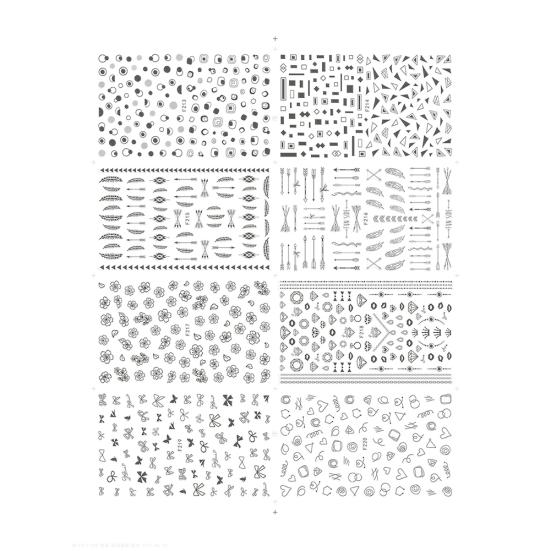 1 Sheet Geometry Feather Arrow 3D Nail Art Sticker Decal DIY Manicure Decor Tool