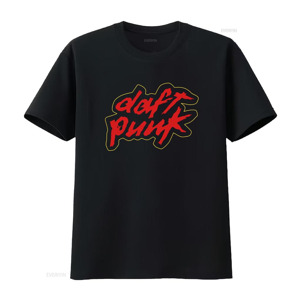 Daft Punk T Shirt Logo Vintage Washed Breathable Slightly Comfortable Homme Casual Unisex Soft Streetwear Fashion Versatile