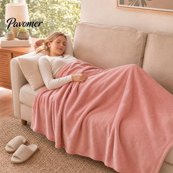 Nap Blanket Blanket, Lightweight Foldable Milk Velvet Warm Soft Double-Sided Compact Solid Color Shawl Wrap, for Office And Travel Double-sided