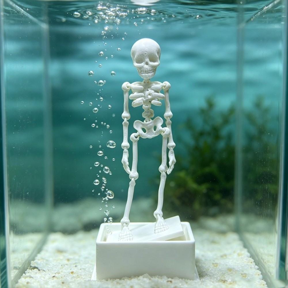 Luminous Fish Tank Dance Skull Bubbler Movable Skeleton Fish Tank Bubbler Aquatic Products