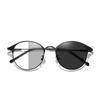 Herren Runde Anti Blaulicht Kurzsichtigkeitsbrille Damen Metall Myopie Photochromatische Korrektionsbrille 0 -0.5 -0.75 -1.0 Bis -6.0