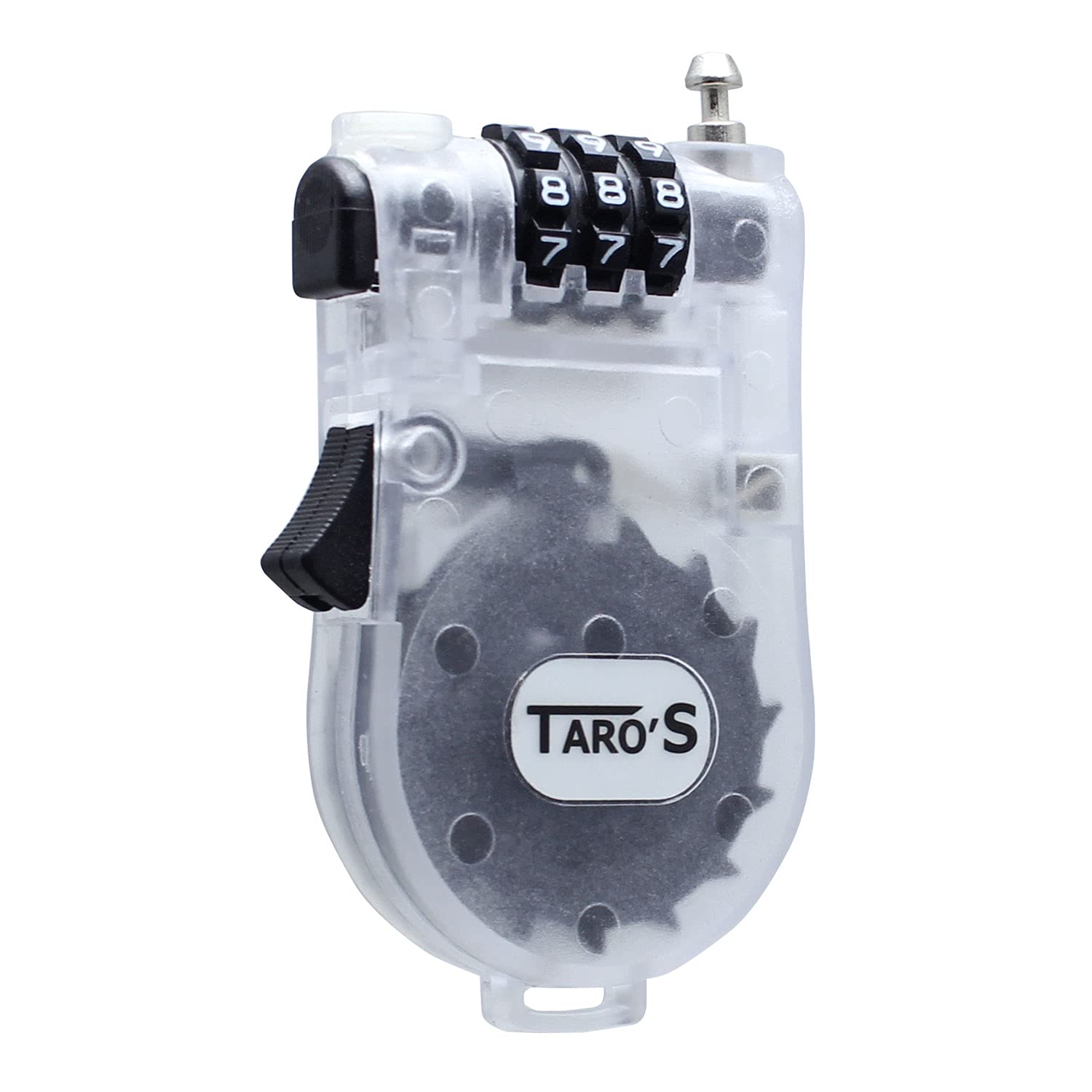 

Противоугонный трос TARO S с выдвижным дисковым замком, кодовый замок, защитный трос 43,3 дюйма (110 см), SRL-100CL Прозрачный, Талосы