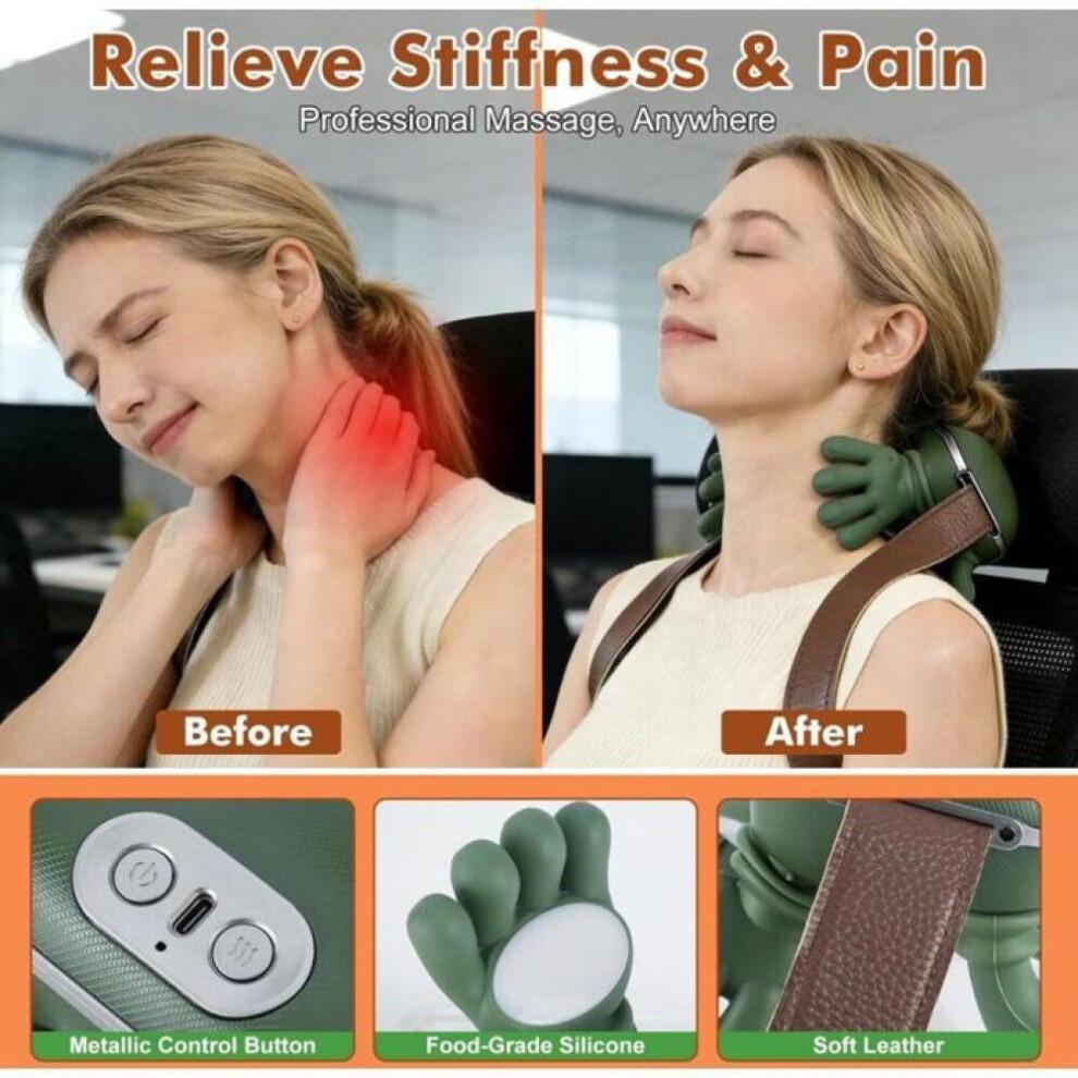 4D Verwarmde Nekmassager – Nek-, Schouder- En Rugmassager – 3 Niveaus + 2 Temperatuurstanden Verwarmde Nekmassage – Massager