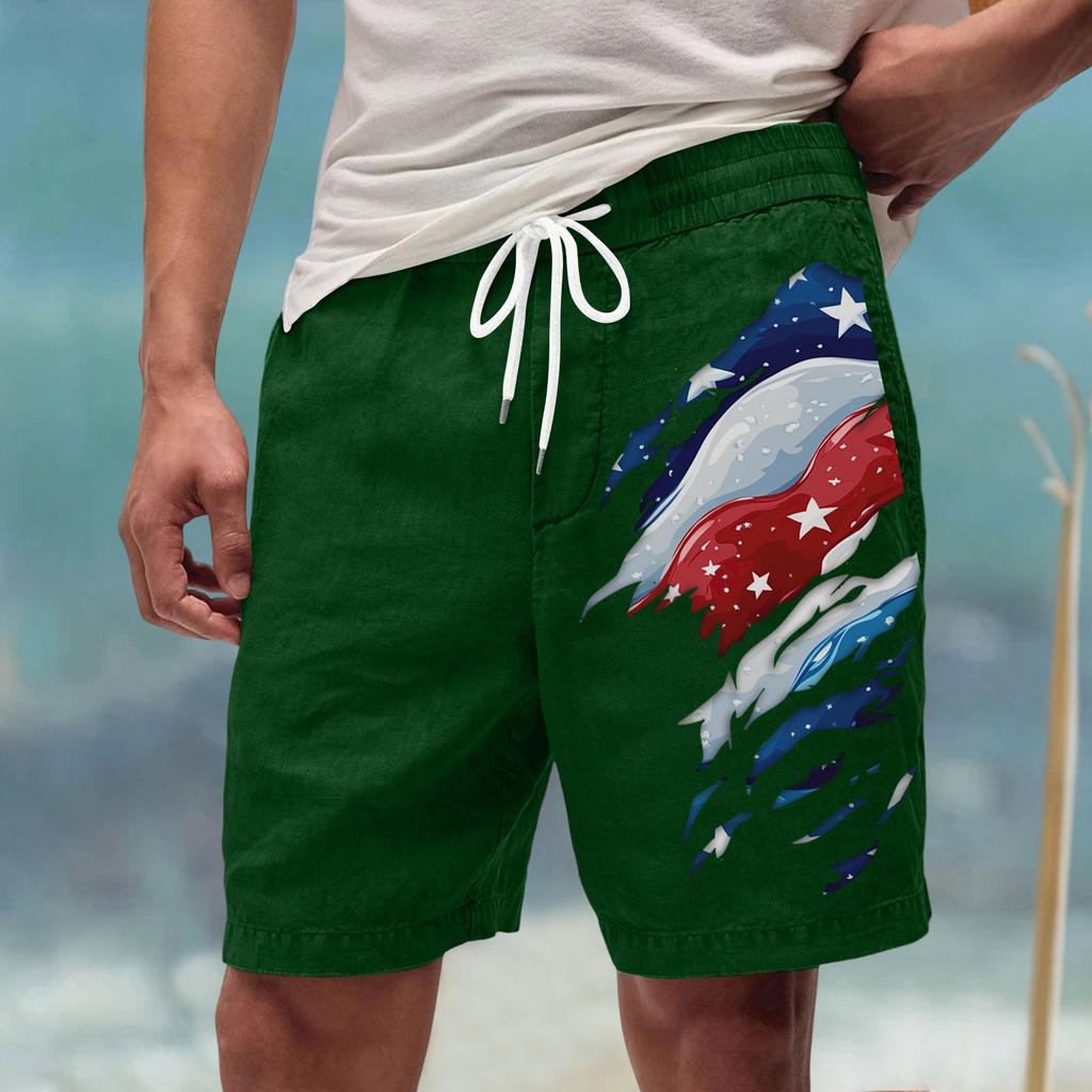 Męskie letnie, duże, swobodne, luźne spodnie sportowe, szorty plażowe