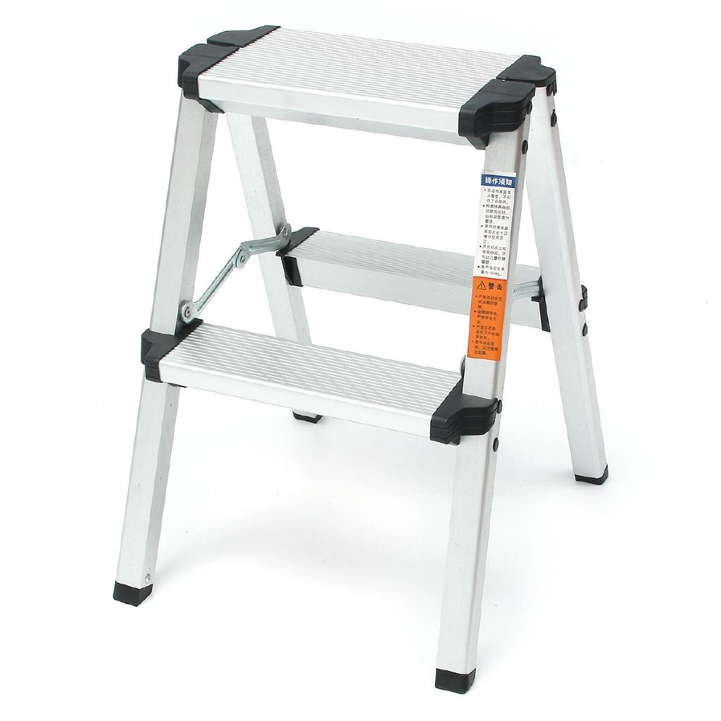 150KG Maximum Load 2 Step Stool Folding Ladder Anti Slip Safety Aluminium Ladder New