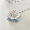 Mini Cute Sweet Lace Floral Coin Purse  Pink Blue Plaid Headphone Protective Case Girls Portable Small Storage Bag