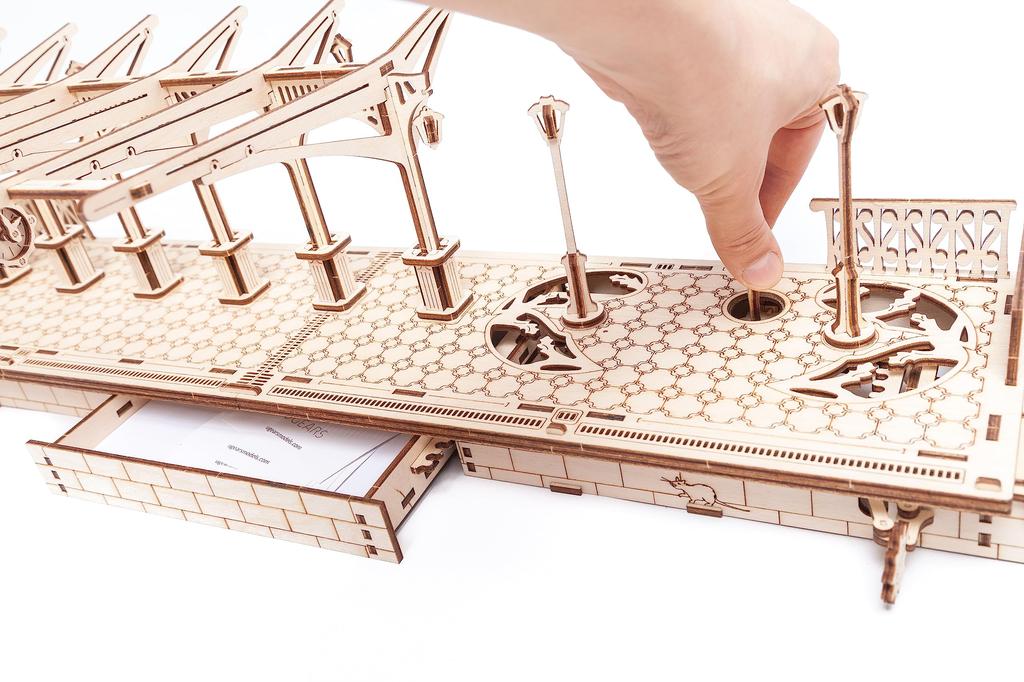 Ugears Railway Platform 70013 Wooden Toy 3D Solid Puzzle Platform;
