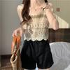 Knitted Crop Top Retro Short Top New Sleeveless Vest  Bohemia