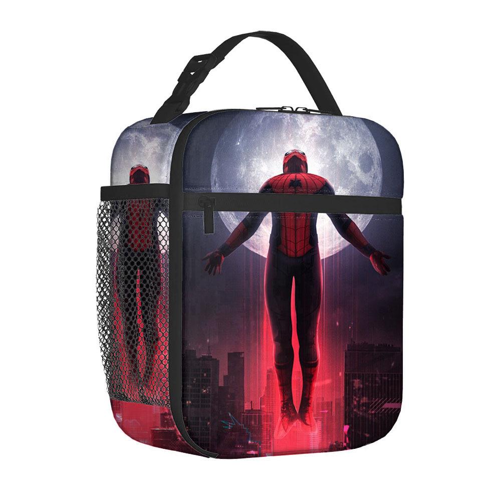 Spider-Man Cartoon Anime Lunch Bento Bag Children'S Fully Printed 3D Digital Insulation Bag Portable Outdoor Picnic Bag