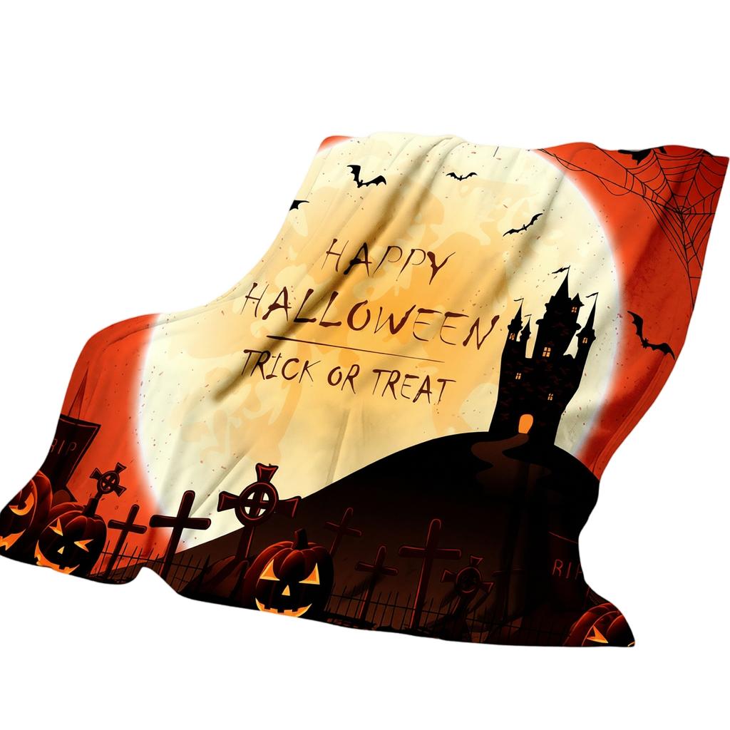 Scary Halloween Flannel Blanket – Cozy Soft Throw for Couch, Bed and