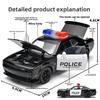 Simulation 1/32 Dodge Hellcat Police Car Die-Cast Model Pull-Back Sound and Light Collection Ornament Alloy Miniature Voiture