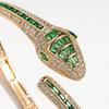 Dilixue Green Zircon Snake Bracelet - Elegant Zodiac Gift