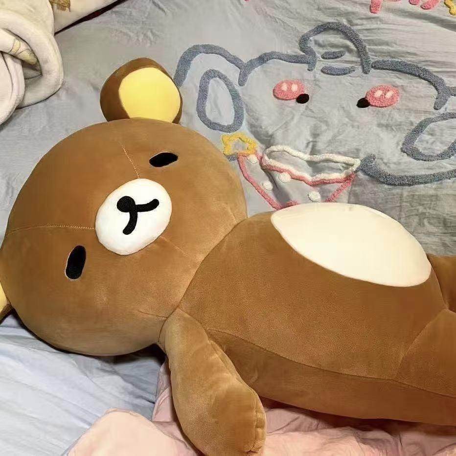 

Cute Tilted Head Beer Belly Rilakkuma Plush Toy, Soft Stuffed Animal Pillow for Sleeping 36.5cm білий/коричневий