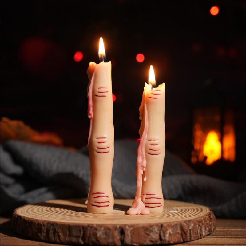 1pc Halloween Pumpkin Candle Finger Skull Head Scented Candle Party Decoration Ornament Gift Photography Prop