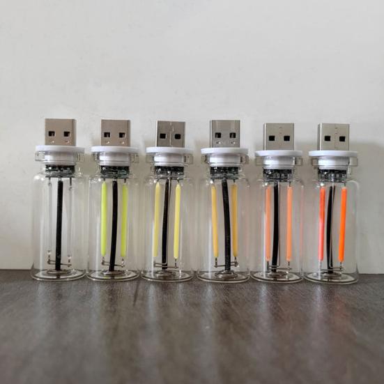 Night Light Multi-Color Lighting with Touch Dimming USB Powered Portable Retro Filament Design Soft LED Light for Bedroom Desktop E-Sports Room