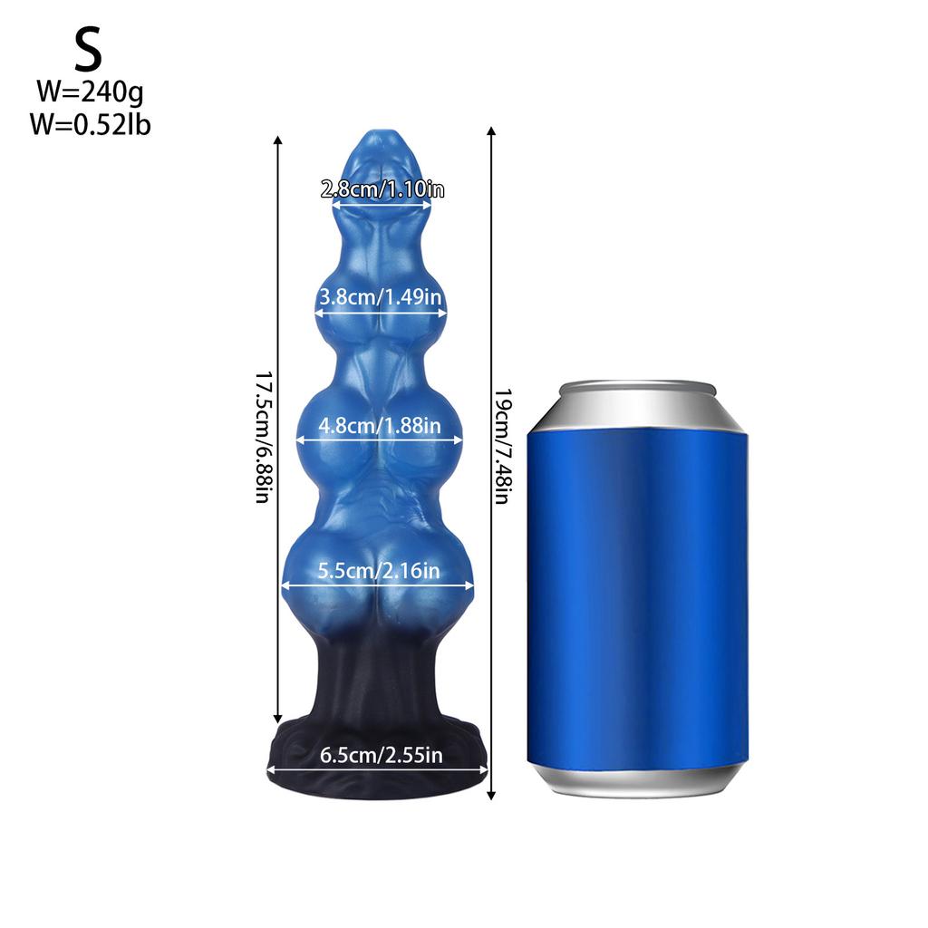 Realistic Canine Silicone Dildo - Dual-Use Adult Toy for Men/Women, Anal Stretcher, SM Play, Phallic Design with Suction Cup Base